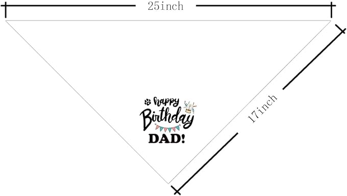Happy Birthday Dad Dog Bandana, Dad's Gift Dog Bandana, Pet Scarf Accessories - Image 4