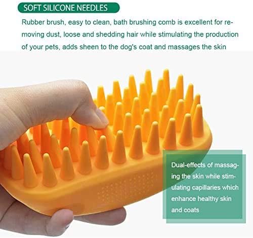 Pet Silicone Shampoo Brush for Long & Short Hair Medium Large Pets Dogs Cats - Image 4