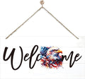 Welcome Sign for Front Door, Welcome Decor Wooden Hanging Sign for Wall Decor by corner+wind