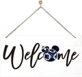 Welcome Sign for Front Door, Welcome Decor Wooden Hanging Sign for Wall Decor by corner+wind