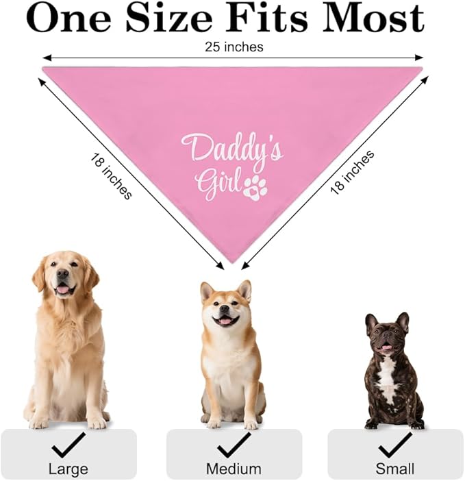 Daddy's Girl Funny Dog Bandana, Valentines Day Dog Bandana - Image 2