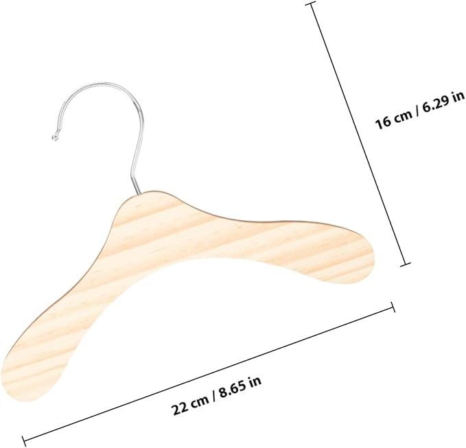 STOBAZA 10pcs 8.66 Inch Wooden Pet Hangers Small Dog and Cat Clothes Hangers - Image 2
