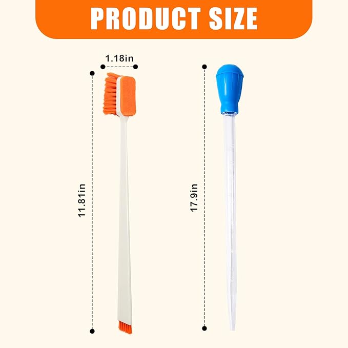 2PCS Fish Tank Cleaning and Feeder Kit, Fish Tank Cleaner Brush and Coral - Image 2