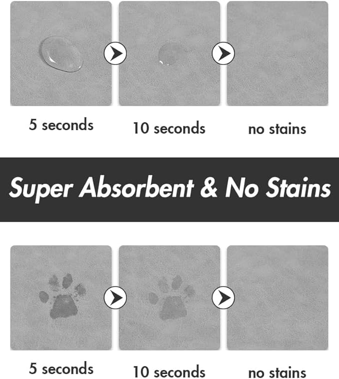 Absorbent Dog Food Mat-Dog Mat for Food and Water Bowl, Quick Dry Pet Food Mat - Image 2