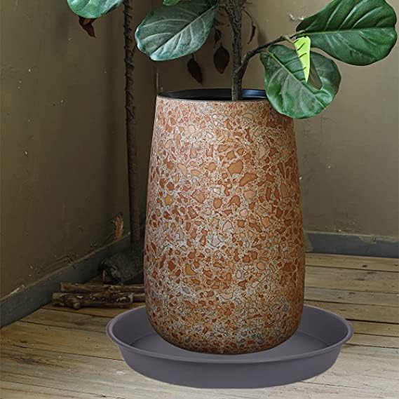 6 Pack of 10 inch Plant Saucer Gray, Heavy Duty Plastic Plant Saucer 10 inch - Image 6