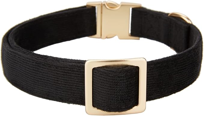Soft Cotton Dog Collar with Metal Buckle Adjustable Heavy Duty Comfy Corduroy - Image 4