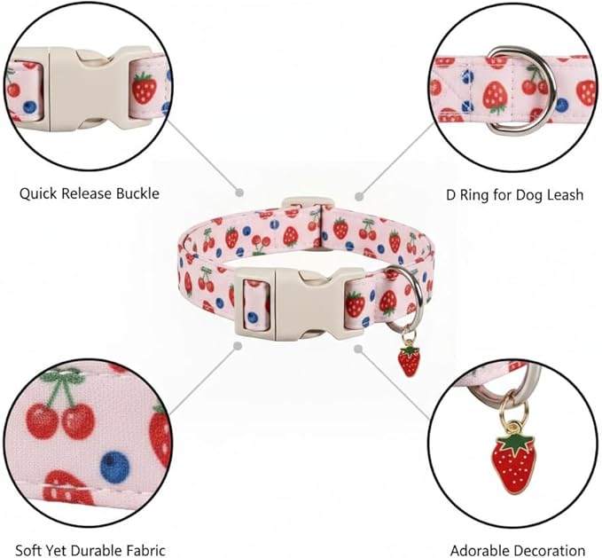 Pink Dog Collar, Girl Dog Collar - Image 2