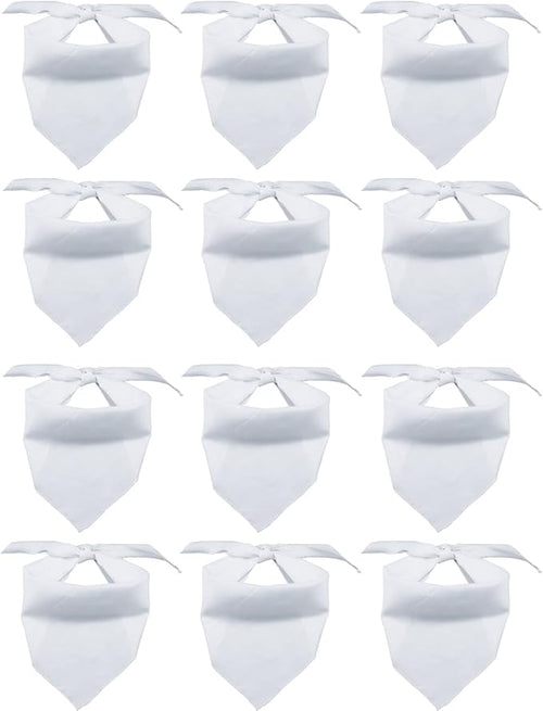 12 Pieces Sublimation Pet Bandanas White Heat Transfer Triangle Dog Scarf Blank by GroceryProduct