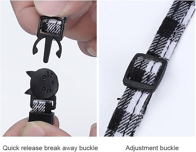 Orange Plaid Bow Cat Collar - Image 5