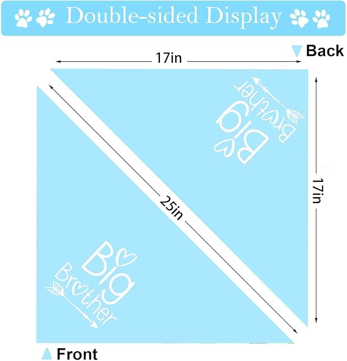 Big Sister Big Brother Dog Bandanas, Adjustable Double Sided Pet Bandana - Image 5