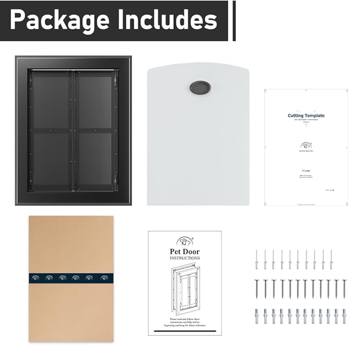 【PATAPLUS】 Aluminum French Large Dog Door, Strong Double Magnetic Flaps - Image 8