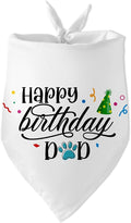 Happy Birthday Dad Black Dog Bandana Pet Scarf Accessories Funny Cute Puppy by Wlesinzt