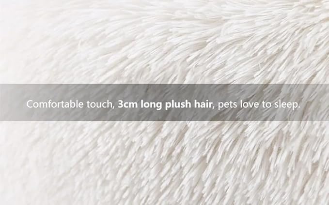White Faux Fur Cat & Dog Beds 20 inches - Image 4