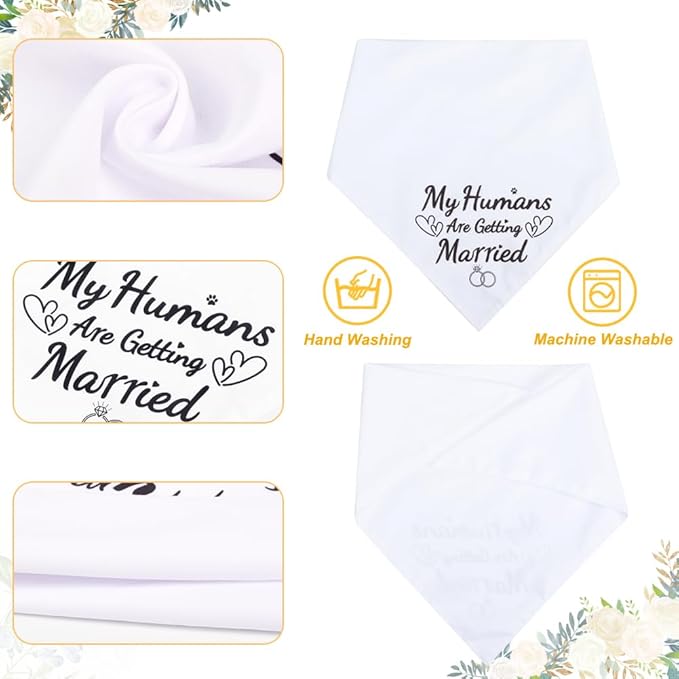 SZEE 2 Pack My Humans are Getting Married Dog Bandanas, Wedding or Engagement - Image 2