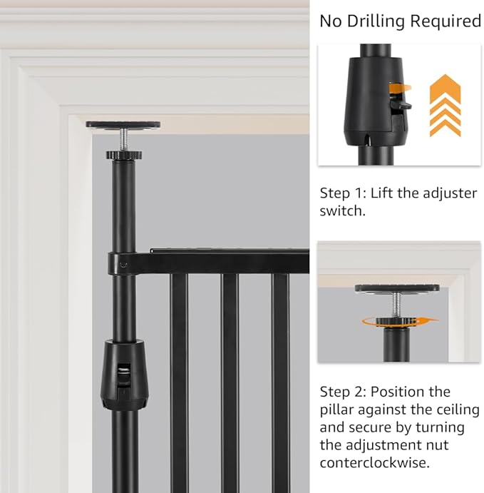 unipaws 75" High Extra Tall Cat Gate, Auto Closing and No Drilling Safety Gate - Image 2