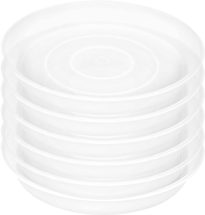 4 Pack of 14 inch Plant Saucers Bird Bath Bow Round, Plastic Plant Saucer Tray by Bleuhome