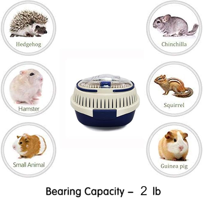 KAMEIOU Sky Blue Travel Small Animal Hamster Hedgehog Guinea Pig Cage Carrier - Image 6