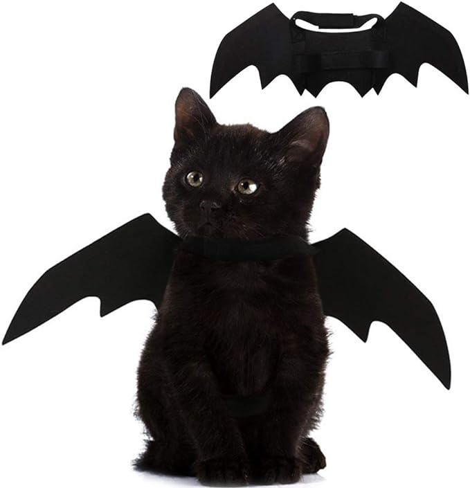 Pet Cat Bat Wings for Halloween Party Decoration, Puppy Collar Leads Cosplay by Puoyis