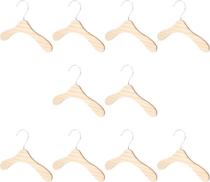 Wooden Dog Clothes Hangers 10pcs 8.66 Inch Sturdy Wear-Resistant Pet Accessory by Parliky