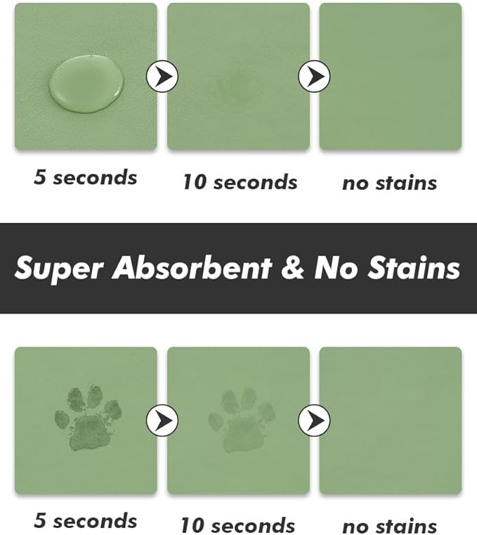 Absorbent Dog Food Mat-Dog Mat for Food and Water Bowl, Quick Dry Pet Food Mat - Image 2