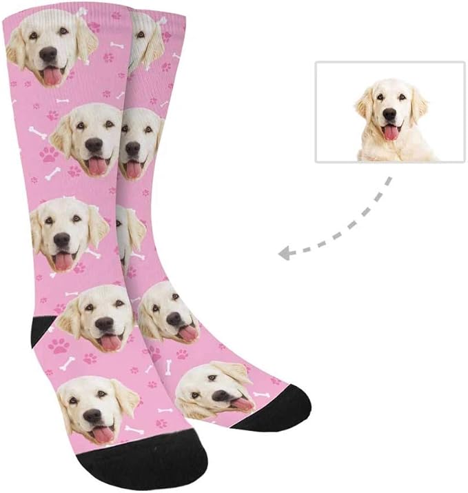 Custom Face Socks, Personalized Dog Lover Pet Photo Picture on Socks Unisex - Image 2