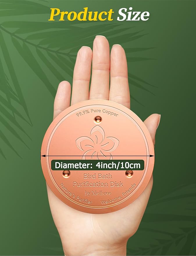 Mellbree 2-Pack Bird Bath Copper Disk, 0.6mm Reinforced 99.99% Pure Copper - Image 7