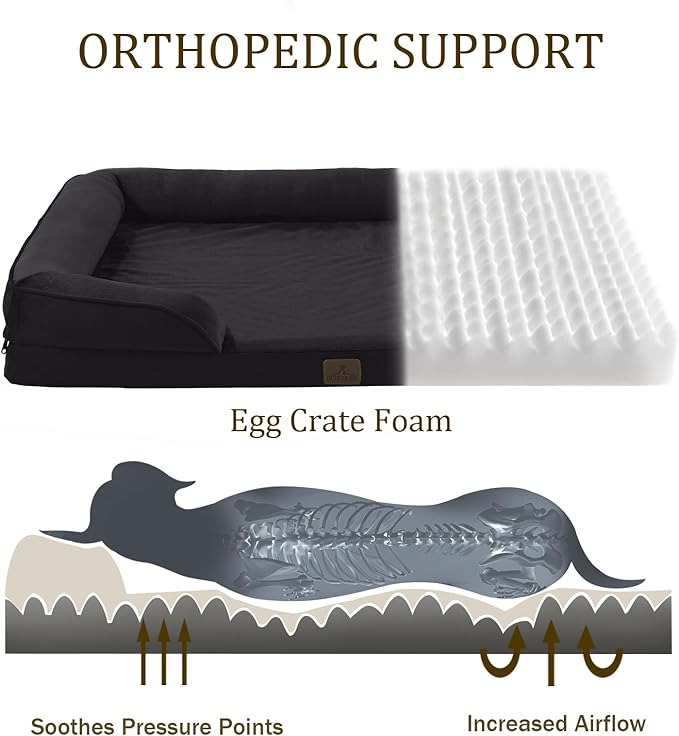 Bedfolks Orthopedic Dog Bed, Big Waterproof Dog Sofa Bed - Image 2