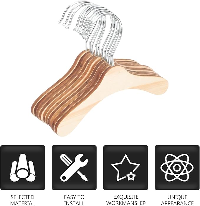 Wooden Dog Hangers 8.66 Inch Small Pet Hangers Wear-Resistant Solid Wood - Image 8
