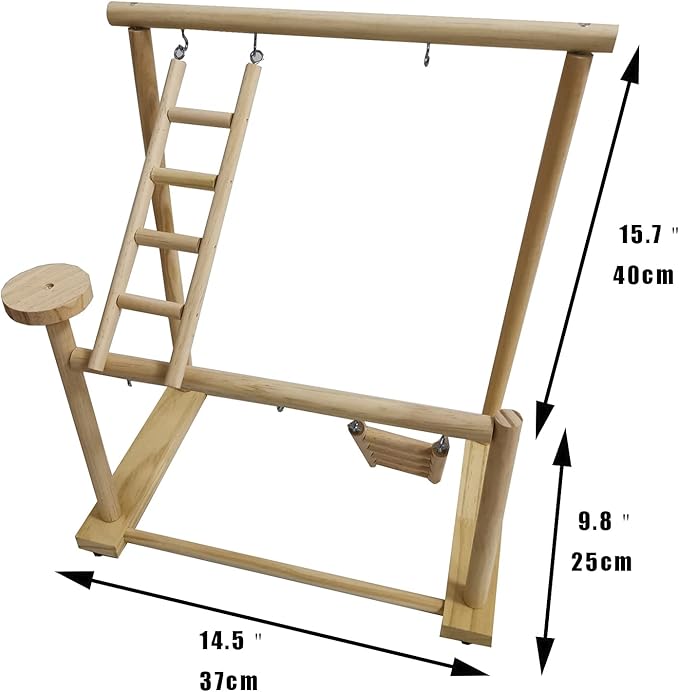 Parrots Playground, Bird Play Gym Wood Perch Stand Colours Revolving Climb - Image 6