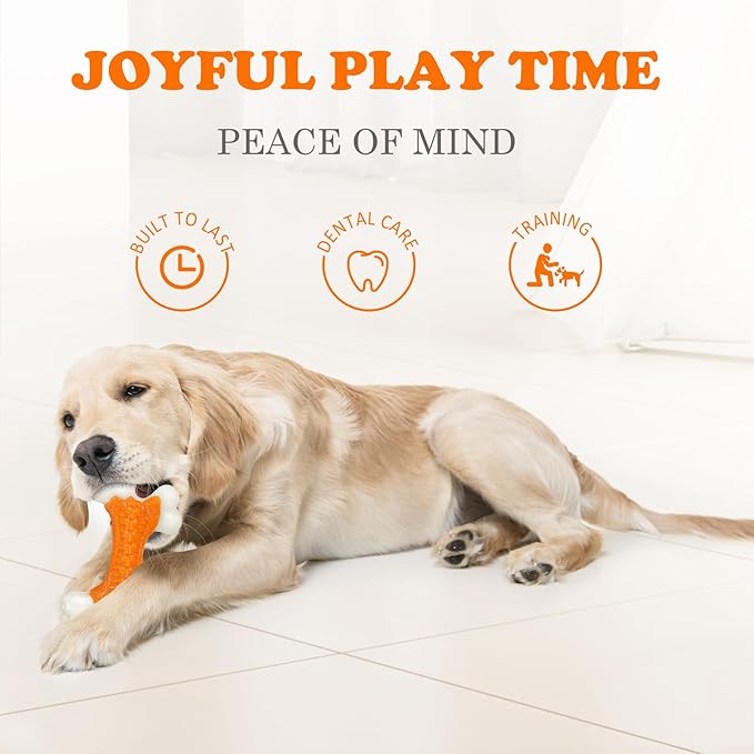 Dog Toys for Aggressive Chewers Large Breed, Tough Bones, Nylon Puppy Teething - Image 6