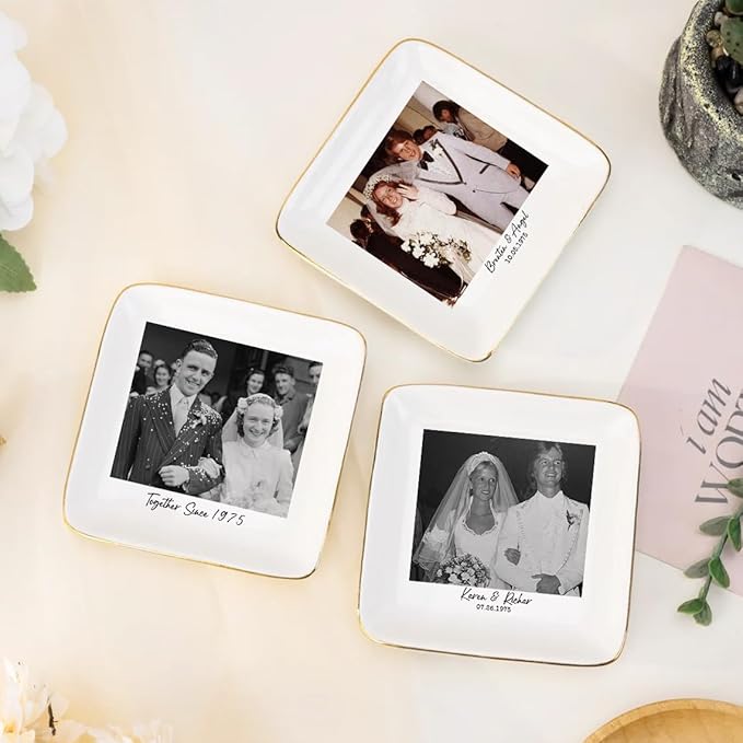 Custom Photo Ring Dish, Personalized Picture Trinket Tray, Wedding Anniversary - Image 7