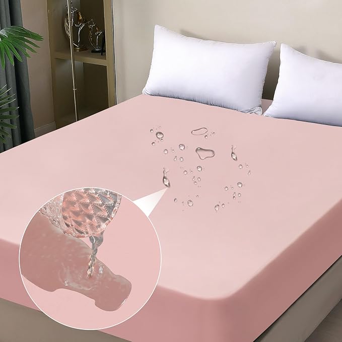 Waterproof Mattress Protector King, Fitted Sheet Style Breathable Mattress Cover by OHANO