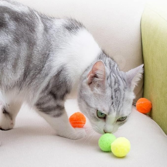 30 Pcs Soft Pom Pom Balls for Kittens - Image 4