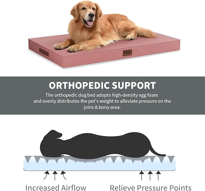 Outdoor Orthopedic Dog Bed for Extra Large Dogs, XL Waterproof Flat Pet Bed - Image 3