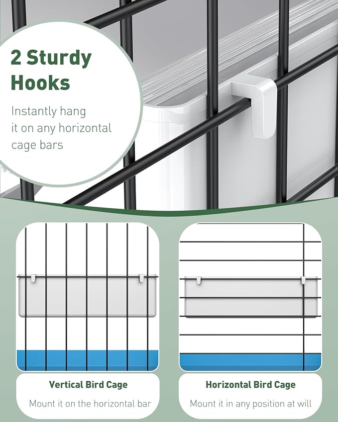 Pawfly 2 Pack Bird Feeder for Cage Hanging Plastic Feeder - Image 5