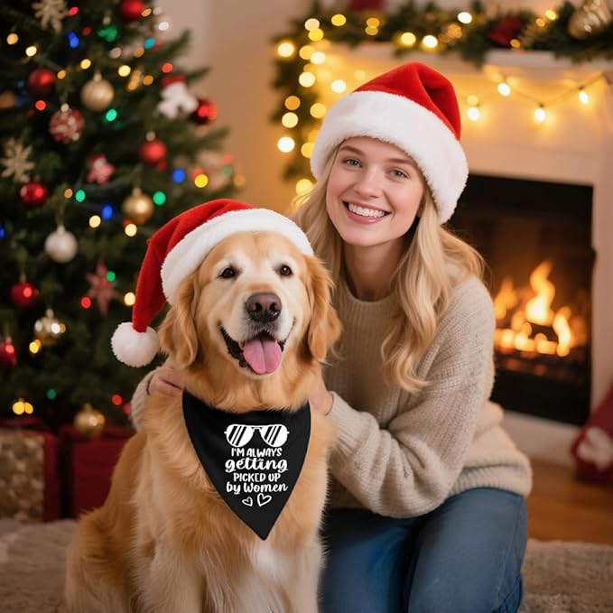I'm Always Getting Picked Up by Women Black Dog Bandana, Christmas Birthday - Image 5