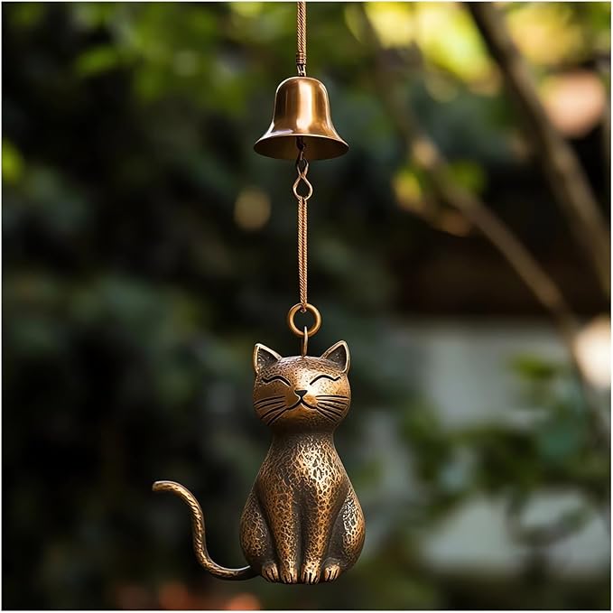 Cat Wind Chime 2025 New Unique Cat Garden Decor Outdoor Cat Statue Themed Gifts - Image 2
