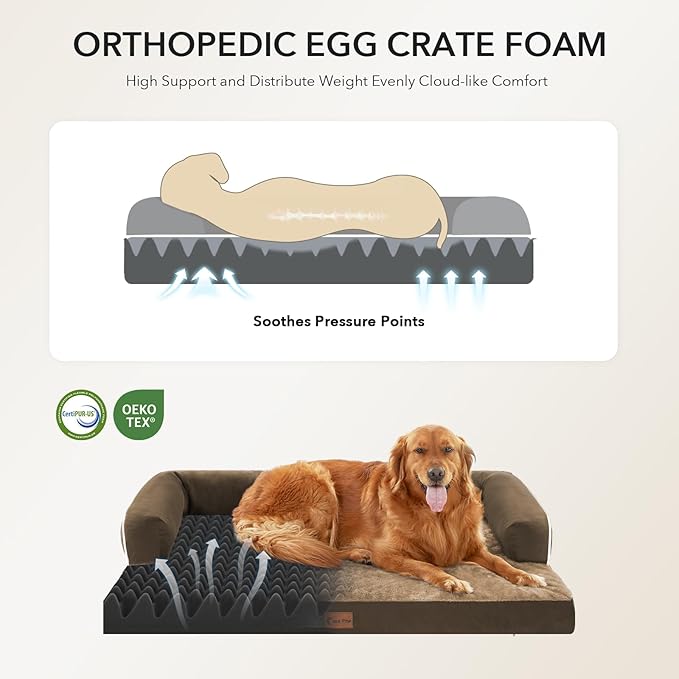 Orthopedic XXL Dog Beds, Waterproof Egg Crate Foam Big Pet Bed - Image 2