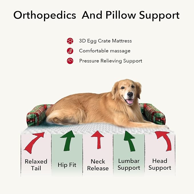 Christmas Dog Bed Large Sized Dogs-Orthopedic Waterproof Dog Beds, Comfort Pets - Image 2