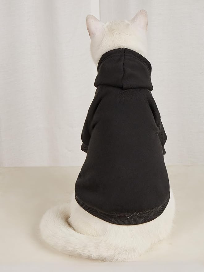 QWINEE Basic Dog Hoodie Sweatshirt Puppy Sweater Warm Cat Costumes Pet Clothes - Image 3