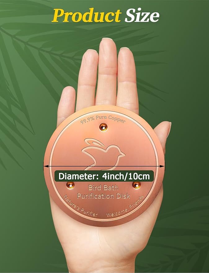 Mellbree 2-Pack Bird Bath Copper Disk, 0.6mm Reinforced 99.99% Pure Copper - Image 7