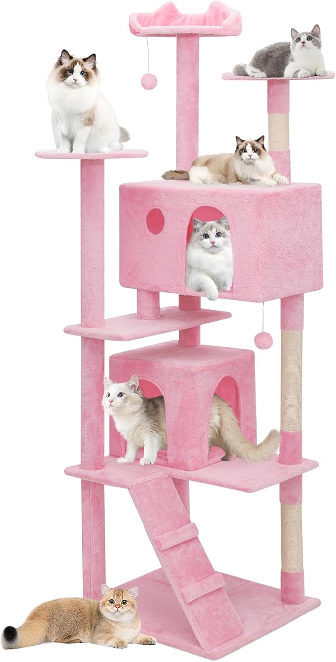Athena Collection Cat Tree, 77 Inch Cat Tower by AthenaCollectionFurniture