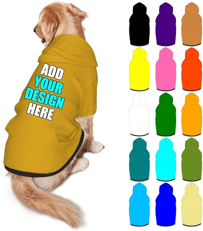 Customized Dog Hoodie with Name Logo Personalized Text Soft & Warm by Mynvzrk