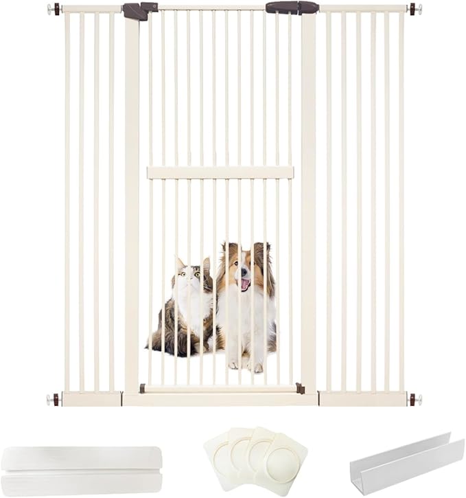 Lumizone Extra Tall Cat Gate 61.02" High Pressure Mounted Extra Wide by Lumizone