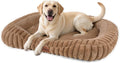 Cute Washable Dog Bed for Medium Large Dogs, Calming Furry Bolster Dog Bed by Unknown