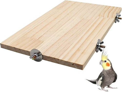 15.7×10.4 Inches Large Bird Perch Stand Platform, Natural Wooden Small Animals by Dnoifne