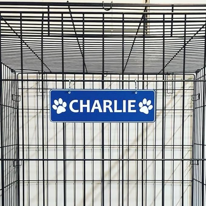 Personalized Kennel Name Plate Dog Paw Crate Pet Tag Doghouse Sign - Image 2