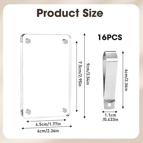 16 PCS Car Picture Holder, Car Visor Photo Clip, Acrylic Magnetic 3 Inch Car - Image 2