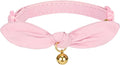 Bunny Ear Cat Collar with Bell and Bow Tie, Breakaway Cute Bowtie Kitten Collars by YUDOTE