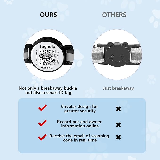 Smart QR Code Cat Collar 2-Pack, Breakaway Reflective Collar - Image 8